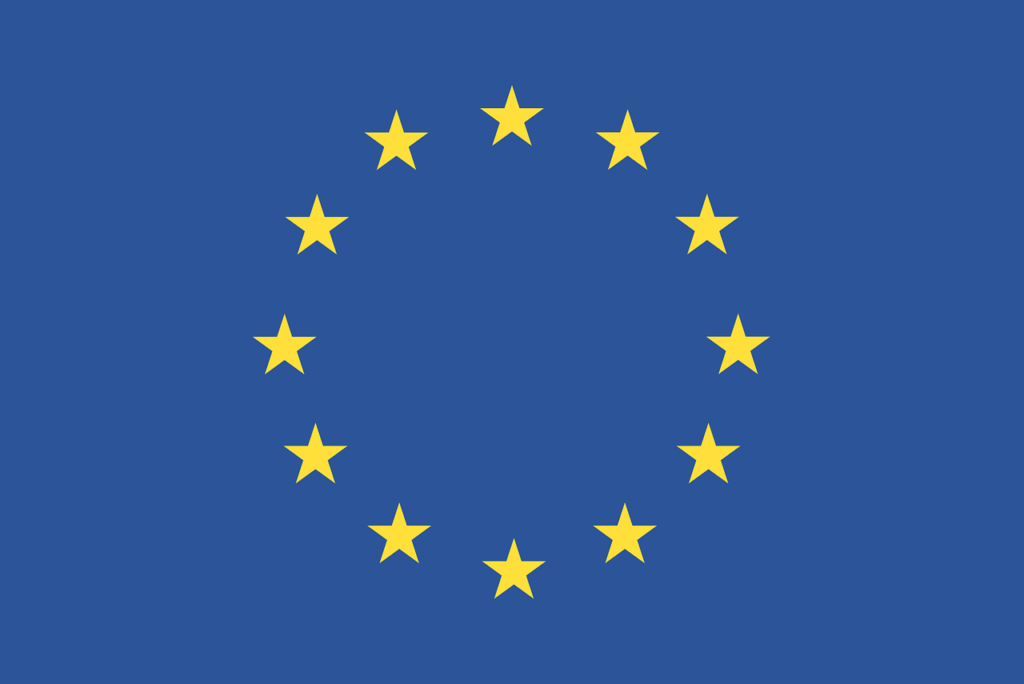 EU emblem blue background with stars in circle